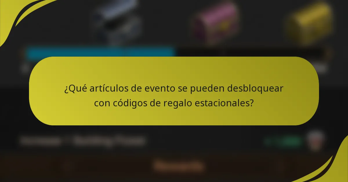 ¿Qué artículos de evento se pueden desbloquear con códigos de regalo estacionales?